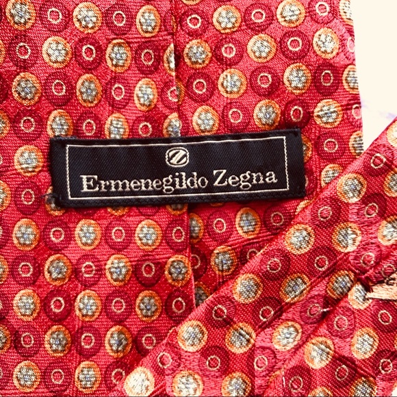 Ermenegildo Zegna silk tie fall bright oranges - Picture 2 of 7